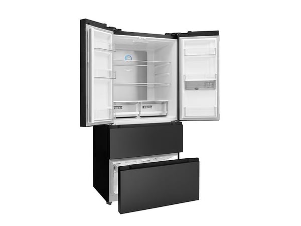 Concept LA6683DS, Frittstående, Fransk Dør, Sort, LED, Berøringskontroll, Rustfritt stål