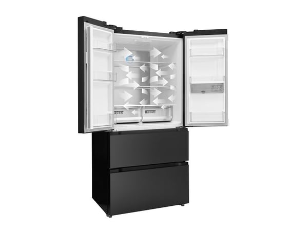 Concept LA6683DS, Frittstående, Fransk Dør, Sort, LED, Berøringskontroll, Rustfritt stål
