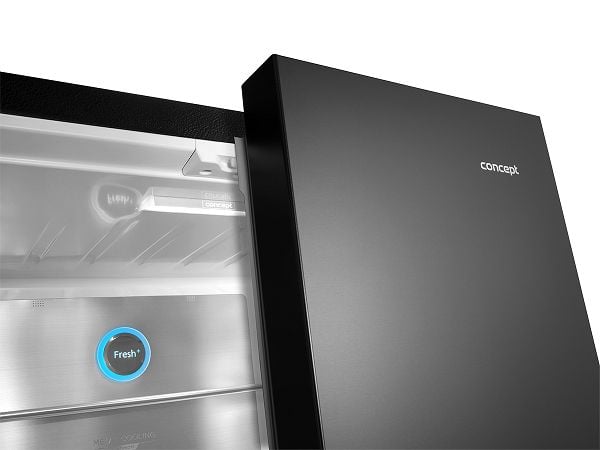 Concept LA6683DS, Frittstående, Fransk Dør, Sort, LED, Berøringskontroll, Rustfritt stål