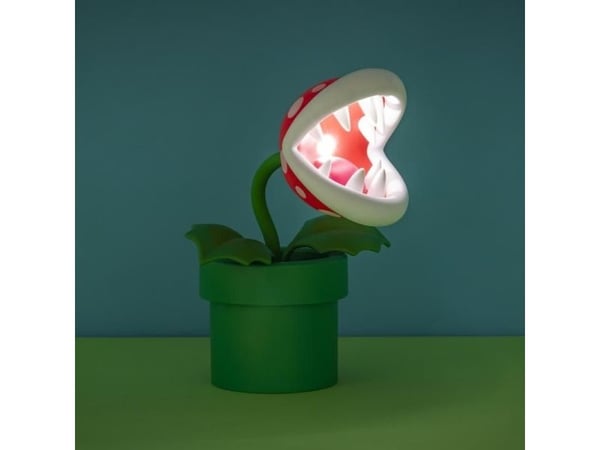 Paladone Piranha Plant Posable Lamp BDP, Grønn, Rød, Hvit, Plast, Barnerom, Hjemme kontor, Barnerom, Super Mario, 1 ampuller, LED
