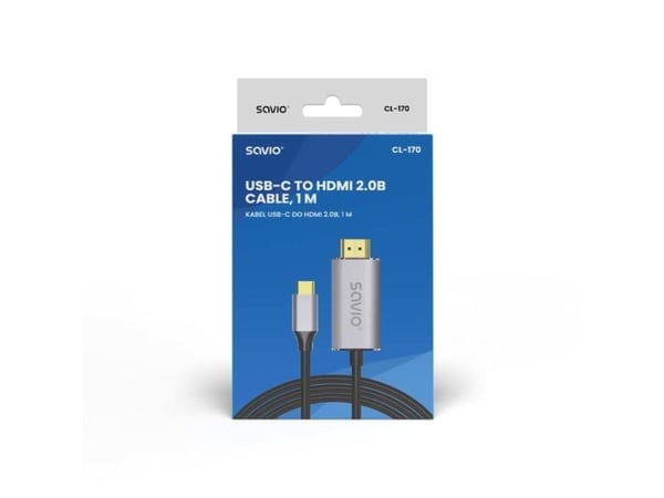 Savio CL-170, 3.2 Gen 2 (3.1 Gen 2), USB Type-C, HDMI-utgang, 4096 x 2160 piksler