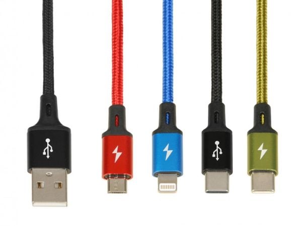 iBox Universal 4 in 1 charging cable I-BOX USB IKUM4W1 - Kabel, 1,2 m, Micro-USB A, 2 x USB C, Flerfarget