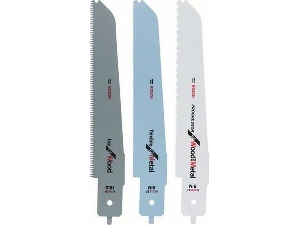Bosch - Reciprocating saw blade set - for tre, metall - 3 deler