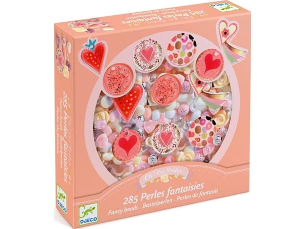 DJECO Heart Fancy Beads, Lasten helmisetti, 6 vuosi/vuosia, Muovi, Monivärinen