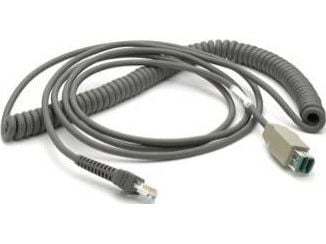Zebra - USB-/strömkabel - 5 - 12 V - 4.57 m - lindad - för Symbol DS4308, DS7708; Digital Scanner DS9308; Zebra DS4608, DS7708, DS9208, LI2208