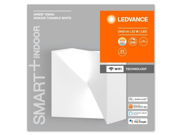 LEDVANCE SMART+ Orbis Wall, Smartvegglampe, Wi-Fi, Hvit, LED, Polykarbonat (PC), Ikke-utskiftbare pærer