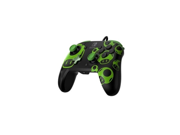 PDP REMATCH: 1-Up Glow in the Dark, Gamepad, Nintendo Switch, Nintendo Switch OLED, D-pute, Hjem-knapp, Analog/digital, Koblet med ledninger (ikke ...