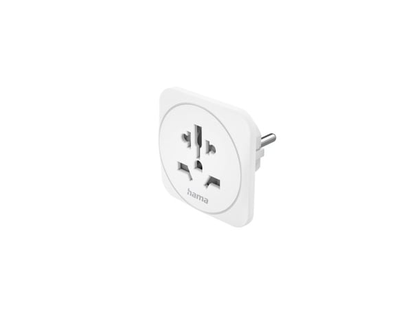 Hama - Adapter för effektkontakt - Typ F, Typ E (P) till Typ A, typ B, Typ G, Typ I, Typ J, Typ L (R) - AC 250 V - 15 A - inomhus - vit