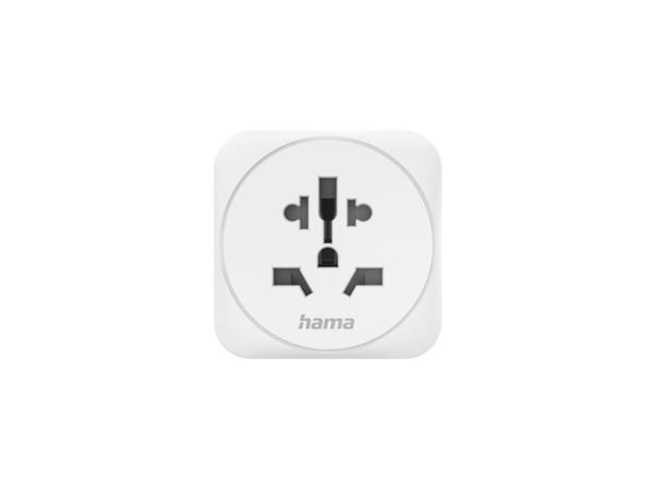 Hama - Adapter för effektkontakt - Typ F, Typ E (P) till Typ A, typ B, Typ G, Typ I, Typ J, Typ L (R) - AC 250 V - 15 A - inomhus - vit