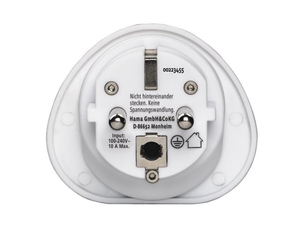 Hama - Adapter för effektkontakt - Typ F, Typ E (P) till Typ A, typ B, Typ G, Typ I, Typ J, Typ L (R) - AC 250 V - 15 A - inomhus - vit