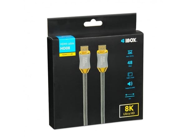 iBox HD08 HDMI-kabel 2 m HDMI Type A (Standard) Sølv