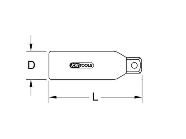 KS Tools 117.1190, Enkel enhet, Støpseladapter, Kromvanadiumstål, 22 mm, 60 g, 1 stykker