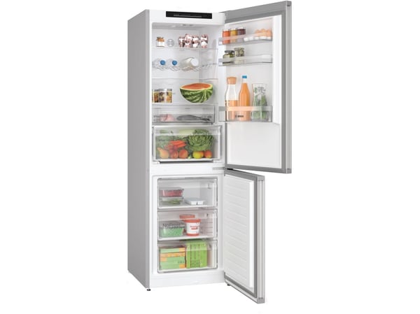 Bosch Serie | 4 KGN362LDF - Kjøleskap/fryser - bunnfryser - bredde: 60 cm - dybde: 66.5 cm - høyde: 186 cm - 321 liter - Klasse D - rustfritt stål-...