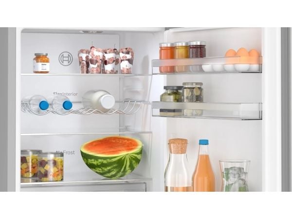 Bosch Serie | 4 KGN362LDF - Kjøleskap/fryser - bunnfryser - bredde: 60 cm - dybde: 66.5 cm - høyde: 186 cm - 321 liter - Klasse D - rustfritt stål-...
