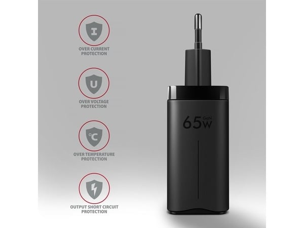 AXAGON ACU-DPQ65 Ladegrät, 2x USB-C, 1x USB-A, PD3.0/QC4+/PPS, 65W - musta