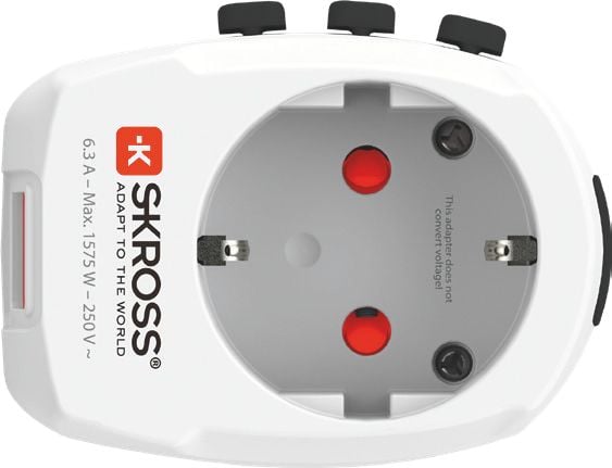 Skross PRO Light USB (2xA) - World, Vit