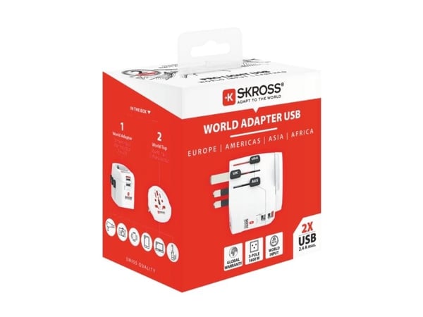 Skross PRO Light USB (2xA) - World, Vit
