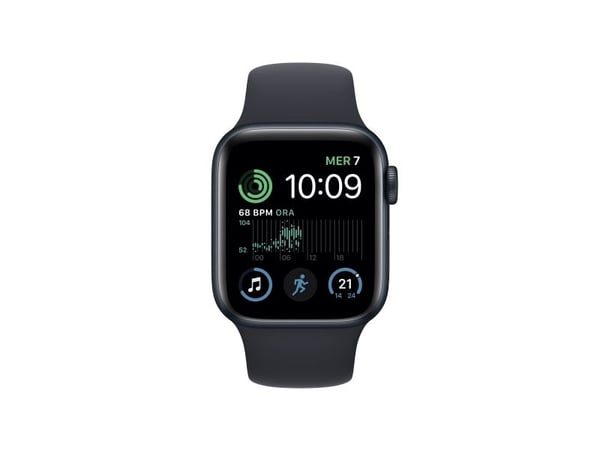 Apple Watch SE (GPS + Cellular) - 2. generasjon - 40 mm - midnattsaluminium - smartklokke med sportsbånd - fluorelastomer - midnatt - båndbredde: R...