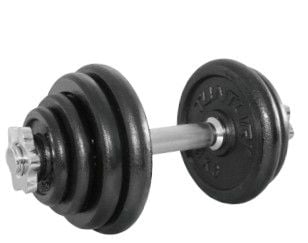 Tunturi 14TUSCL235, Justerbar hantel, Svart, Silver, 15 g, 3 kg, 2 kg, 36 cm