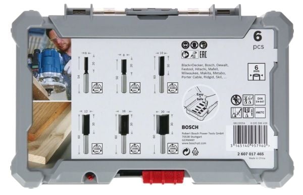 Bosch OVERFRASER SET HM 6MM 6 stycken