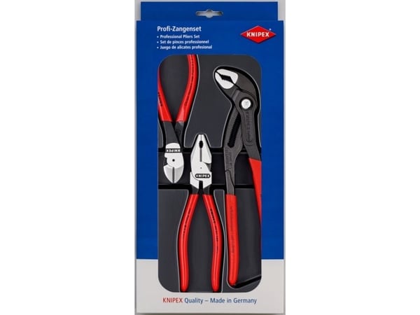Knipex 00 20 10, Tangsett, 3 mm, Plast, Rød, 170 mm, 40 mm