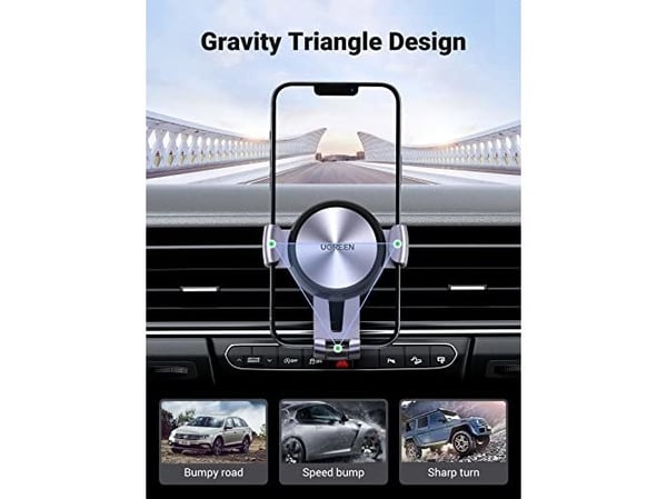 Ugreen - Bilholder for mobiltelefon - gravity, air vent, auto lock - from 4.7" to 7.2"