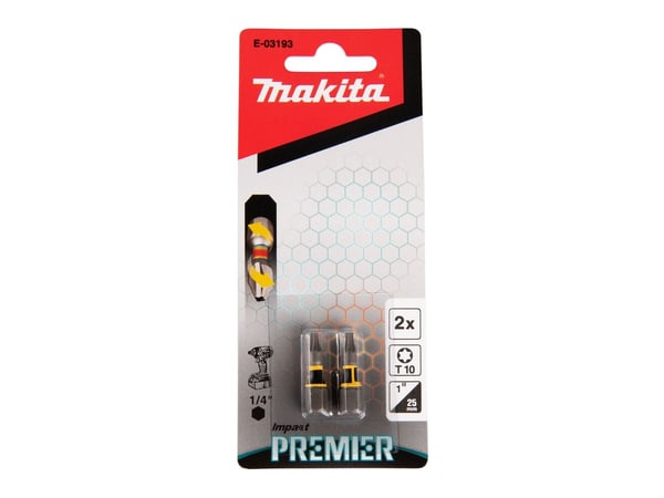 Makita Impact Premier - Impact screwdriver bit - 2 delar - torx - T10 - hexagonalt - längd: 25 mm - för P/N: E-03399, E-03408