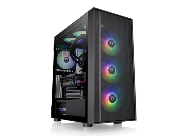 Thermaltake H570 TG - Mid tower - utvidet ATX (E-ATX) - sidepanel med vindu (herdet glass) - ingen strømforsyning (PS/2) - svart - USB/lyd
