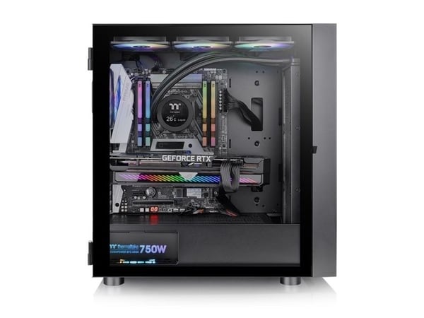 Thermaltake H570 TG - Mid tower - utvidet ATX (E-ATX) - sidepanel med vindu (herdet glass) - ingen strømforsyning (PS/2) - svart - USB/lyd