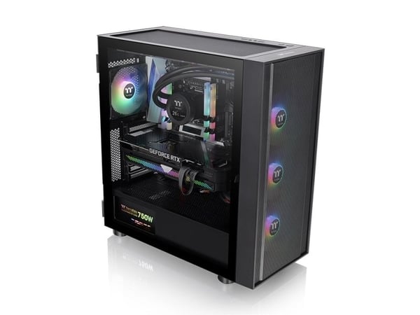 Thermaltake H570 TG - Mid tower - utvidet ATX (E-ATX) - sidepanel med vindu (herdet glass) - ingen strømforsyning (PS/2) - svart - USB/lyd