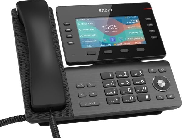 snom D862 - VoIP-telefon med anrops-ID - treveis anropskapasitet - SIP, SDP, RTP, RTCP, RTCP-XR, ICE, SIPS, SRTCP, SRTP - kanonmetallsvart