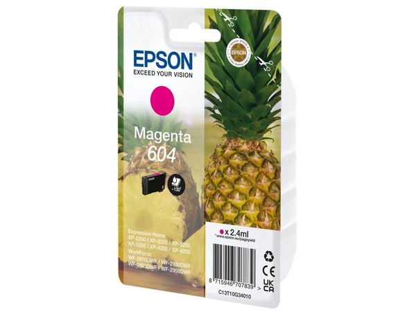 Epson 604, Perusvärintuotto, 2,4 ml, 1 kpl, Kertapakkaus
