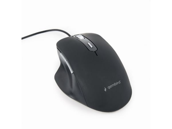 Gembird - Mus - ergonomisk - optisk - 6 knapper - kablet - USB 2.0 - svart - giftbox with transparent window