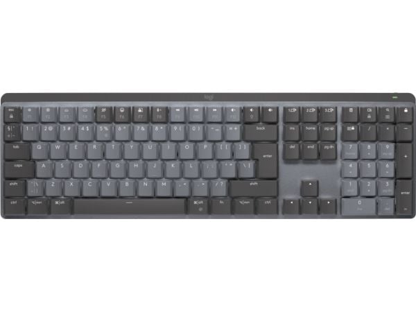 Logitech Master Series MX Mechanical - Tastatur - bakbelysning - trådløs - Bluetooth LE - QWERTY - US International - tastsvitsj: Linear - grafitt