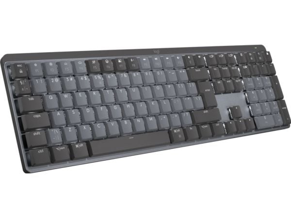 Logitech Master Series MX Mechanical - Tastatur - bakbelysning - trådløs - Bluetooth LE - QWERTY - US International - tastsvitsj: Linear - grafitt