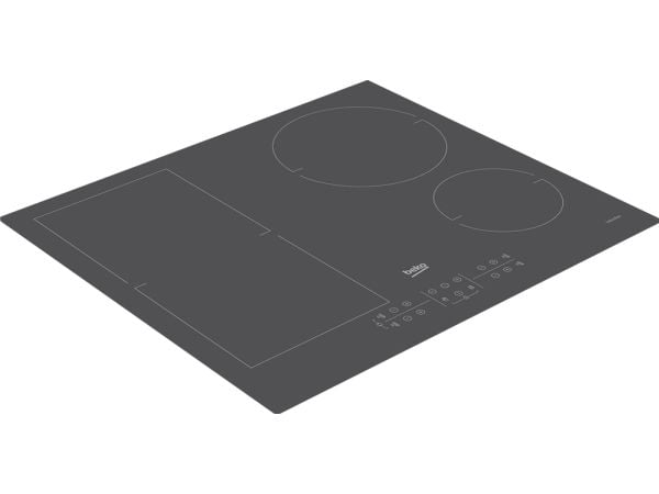 Beko HII64200FMTZG, Grå, Innebygget, 60 cm, Sonebasert induksjon, Glass, 4 zone(s)