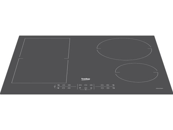 Beko HII64200FMTZG, Grå, Innebygget, 60 cm, Sonebasert induksjon, Glass, 4 zone(s)