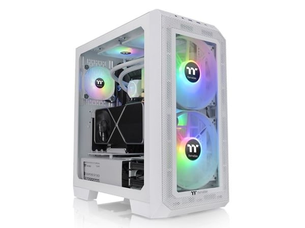 Thermaltake View 300 MX Snow - Mid tower - utvidet ATX (E-ATX) - sidepanel med vindu (herdet glass) - ingen strømforsyning (PS/2) - hvit - USB/lyd