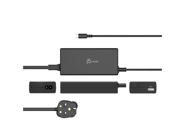 j5create JUP2290C-FN 100 W PD USB-C®-superlader - UK, 1,2 m, Sort