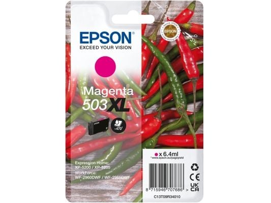 Epson 503XL - 6.4 ml - XL - magenta - original - blære med RF/lyd-alarm - blekkpatron - for Expression Home XP-5200, XP-5205; WorkForce WF-2960DWF,...