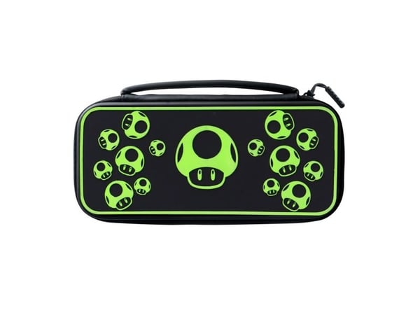 PDP Plus Glow - Eske for spillekonsoll - lyser i mørket - 1-Up Mushroom - for Nintendo Switch Lite, OLED