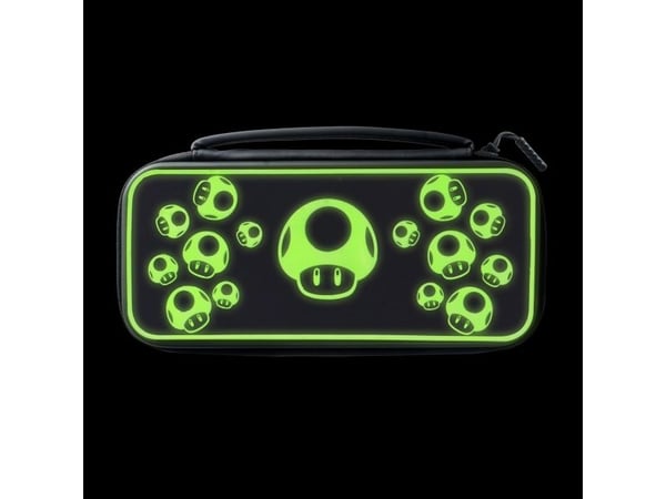 PDP Plus Glow - Eske for spillekonsoll - lyser i mørket - 1-Up Mushroom - for Nintendo Switch Lite, OLED