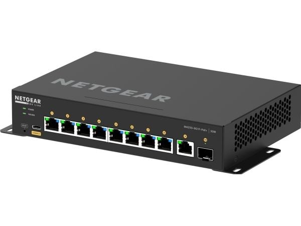 NETGEAR AV Line M4250-9G1F-PoE+ - Switch - L3 - Styrt - 8 x 10/100/1000 (8 PoE+) + 1 x 10/100/1000 + 1 x Gigabit SFP - side til side-luftflyt - sta...