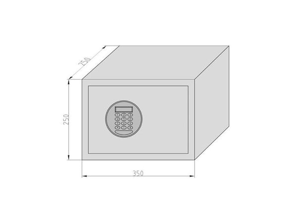BASI EMT 250, Frittstående safe, Sort, Kode, Elektronisk, Stål, Batteri, AA