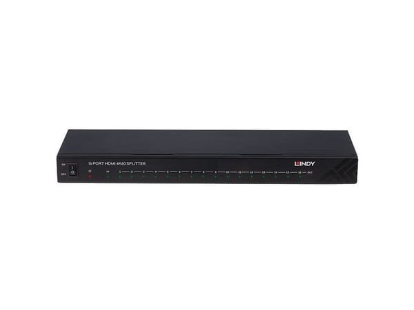 Lindy 38239, HDMI, 16x HDMI, 3840 x 2160 piksler, Svart, 4K Ultra HD, 60 Hz
