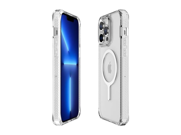 ITSKINS HYBRID_R // CLEAR - Baksidedeksel for mobiltelefon - robust - MagSafe-kompatibel - MagSafe-samsvar - 100 % resirkulert materiale - gjennoms...