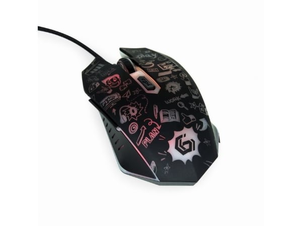 Gembird MUS-6B-GRAFIX-01 - Mus - ergonomisk - cartoon style graphic design - optisk - 6 knapper - kablet - USB - svart - giftbox with transparent w...
