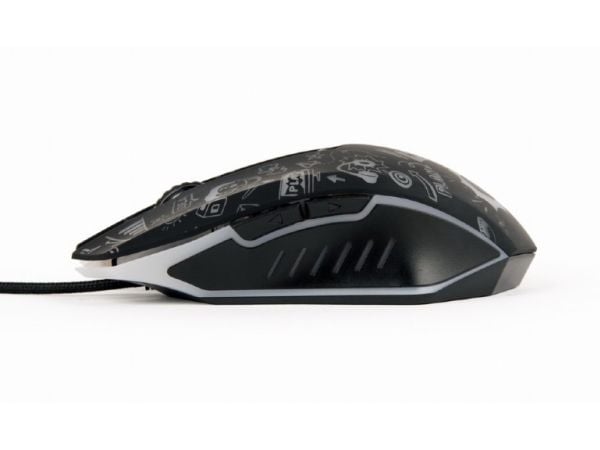 Gembird MUS-6B-GRAFIX-01 - Mus - ergonomisk - cartoon style graphic design - optisk - 6 knapper - kablet - USB - svart - giftbox with transparent w...