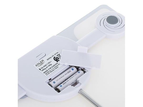 Adler AD 8174W, Elektronisk personvekt, 180 kg, 100 g, Hvit, kg/lb, Rektangel