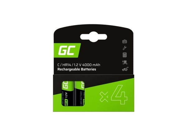 Green Cell - Batteri 4 x C - NiMH - (genopladelige) - 4000 mAh - sort